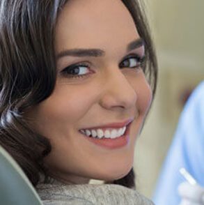 Brunette women smiling