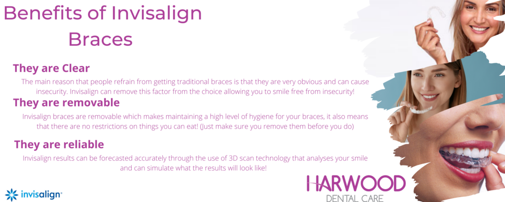 Infographic image showing the benefits of Invisalign Braces
